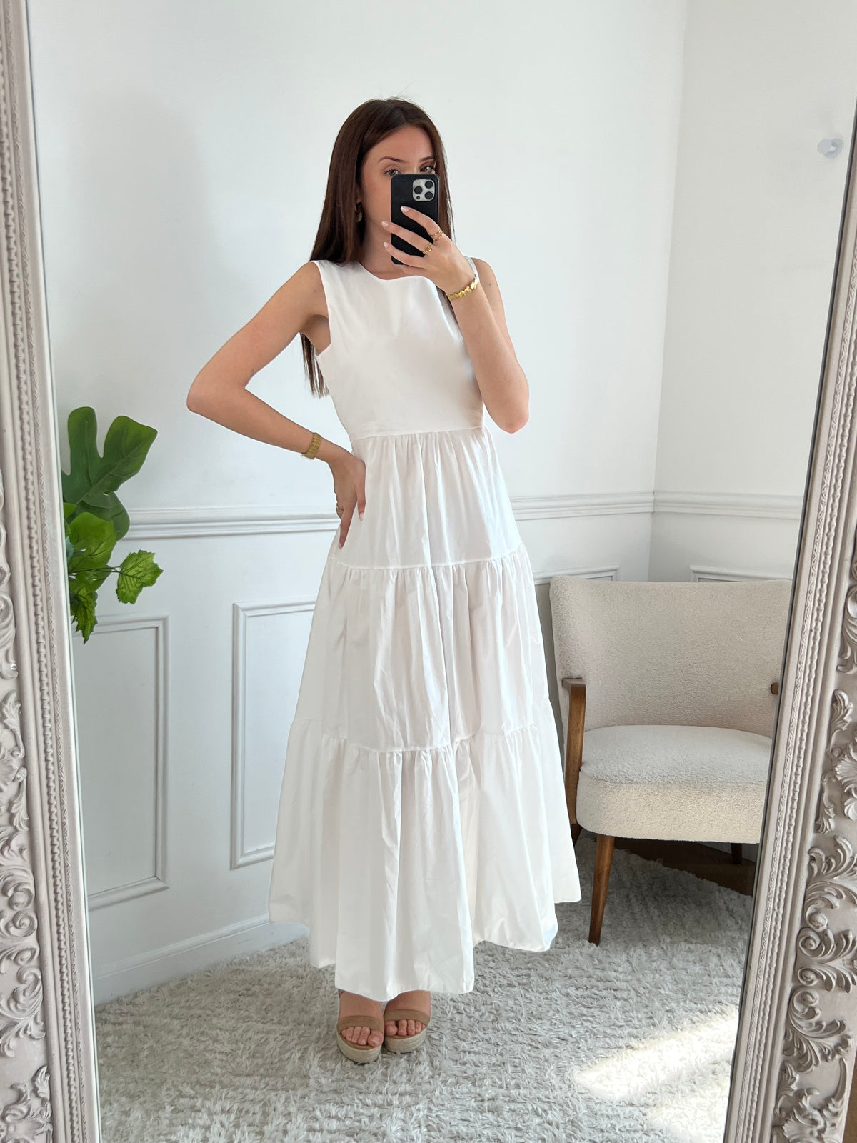 Robe longue écru : Blanche