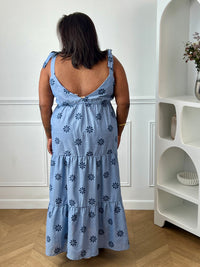 Robe longue bleue grande taille : Siena