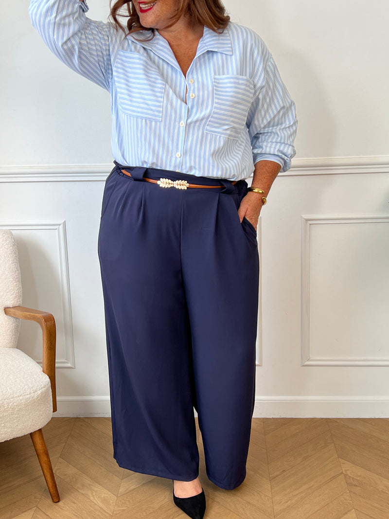 Pantalon bleu coupe droite 