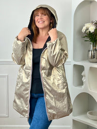 Parka réversible dorée/noire grande taille : Taby