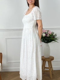 Ecru bohemian long dress: Lyam