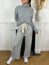 Pantalon rayé gris : Toma - Loïcia
