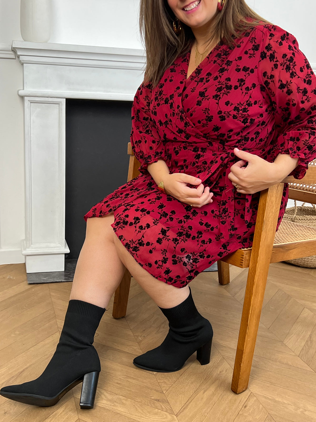 Robe bordeaux grande taille : Emilya