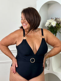 Maillot de bain 1 pièce noir Curve : Tendy