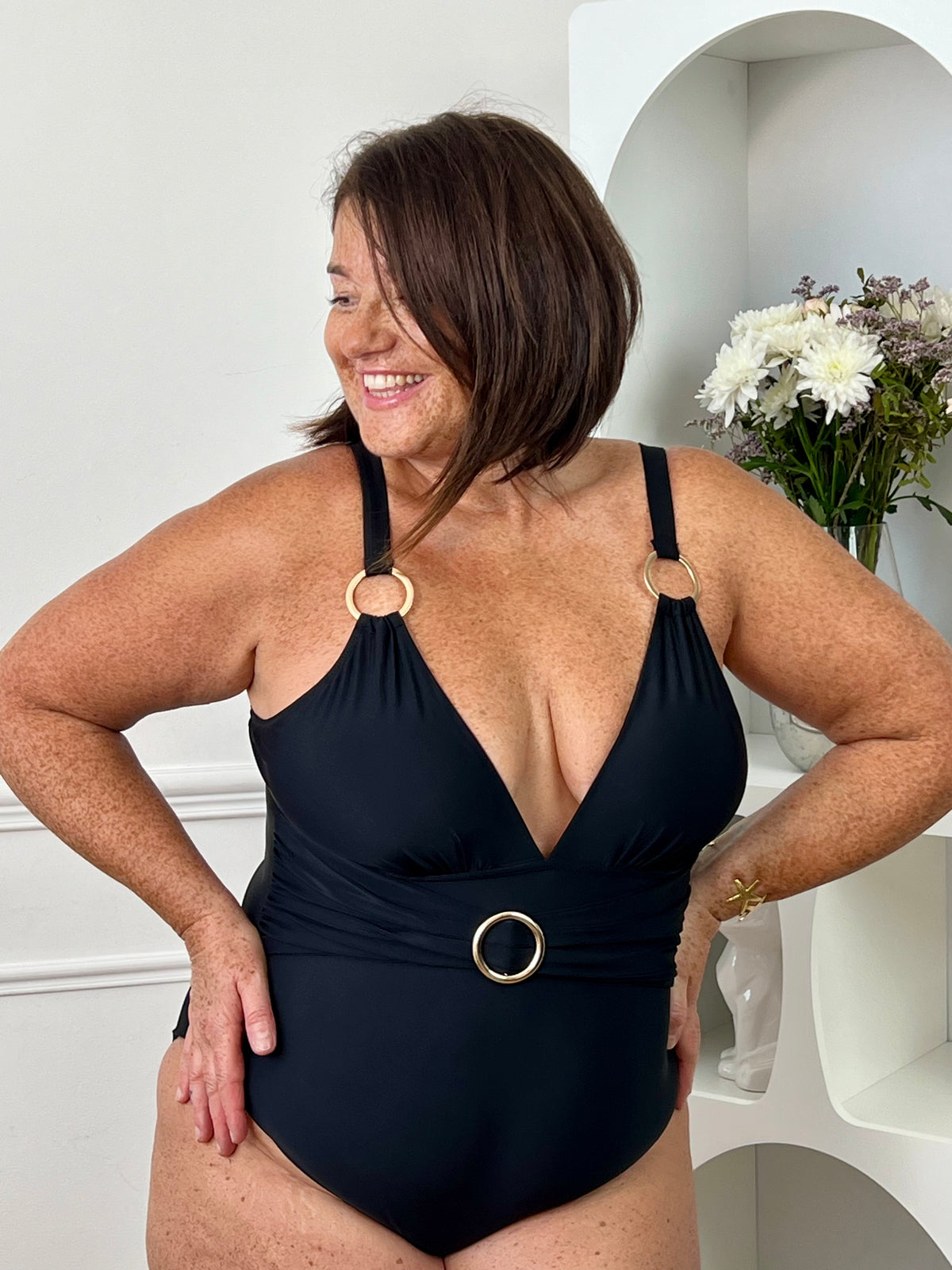 Maillot de bain 1 pièce noir Curve : Tendy