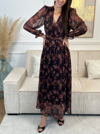 Patterned long dress: Blandine