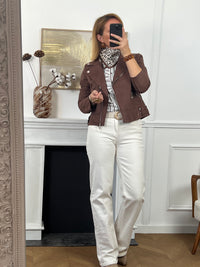 Ecru patterned shirt: Capucine