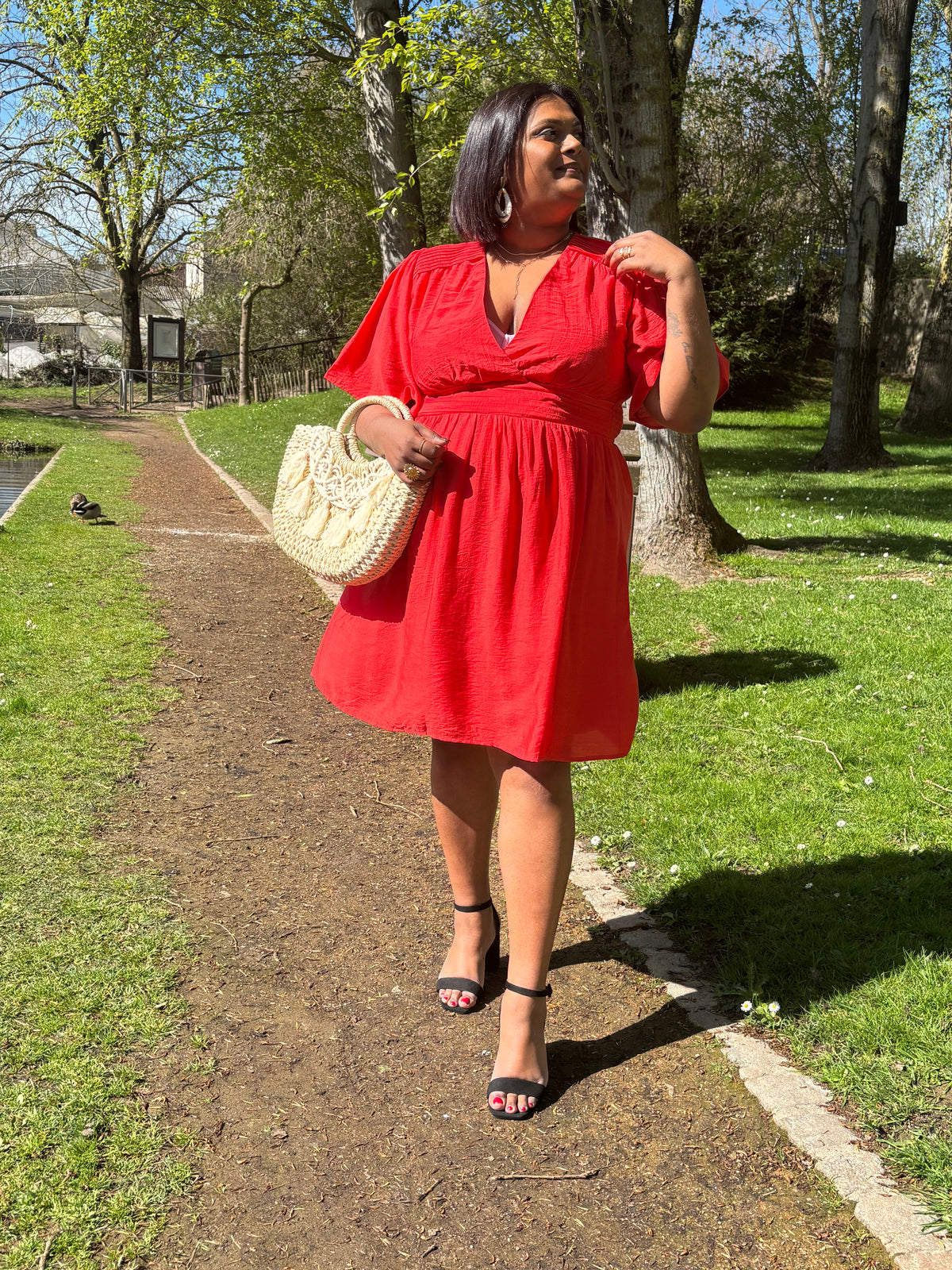 Robe courte rouge : Noeline