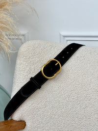 Ceinture noire en cuir : Sam