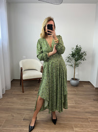 Robe longue verte à motifs : Elvalia