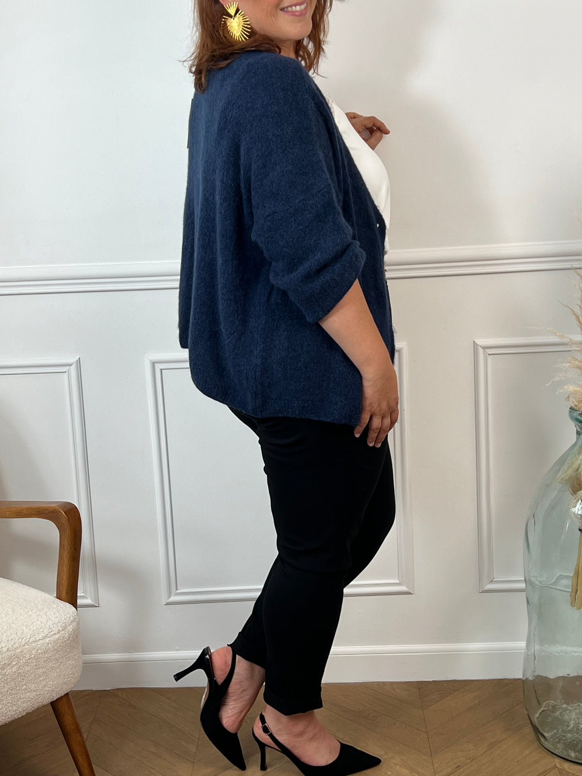 Marineblaue Weste Made in Italy Curve: Caroline