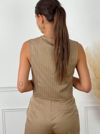 Gilet de tailleur taupe : Alon - Loïcia