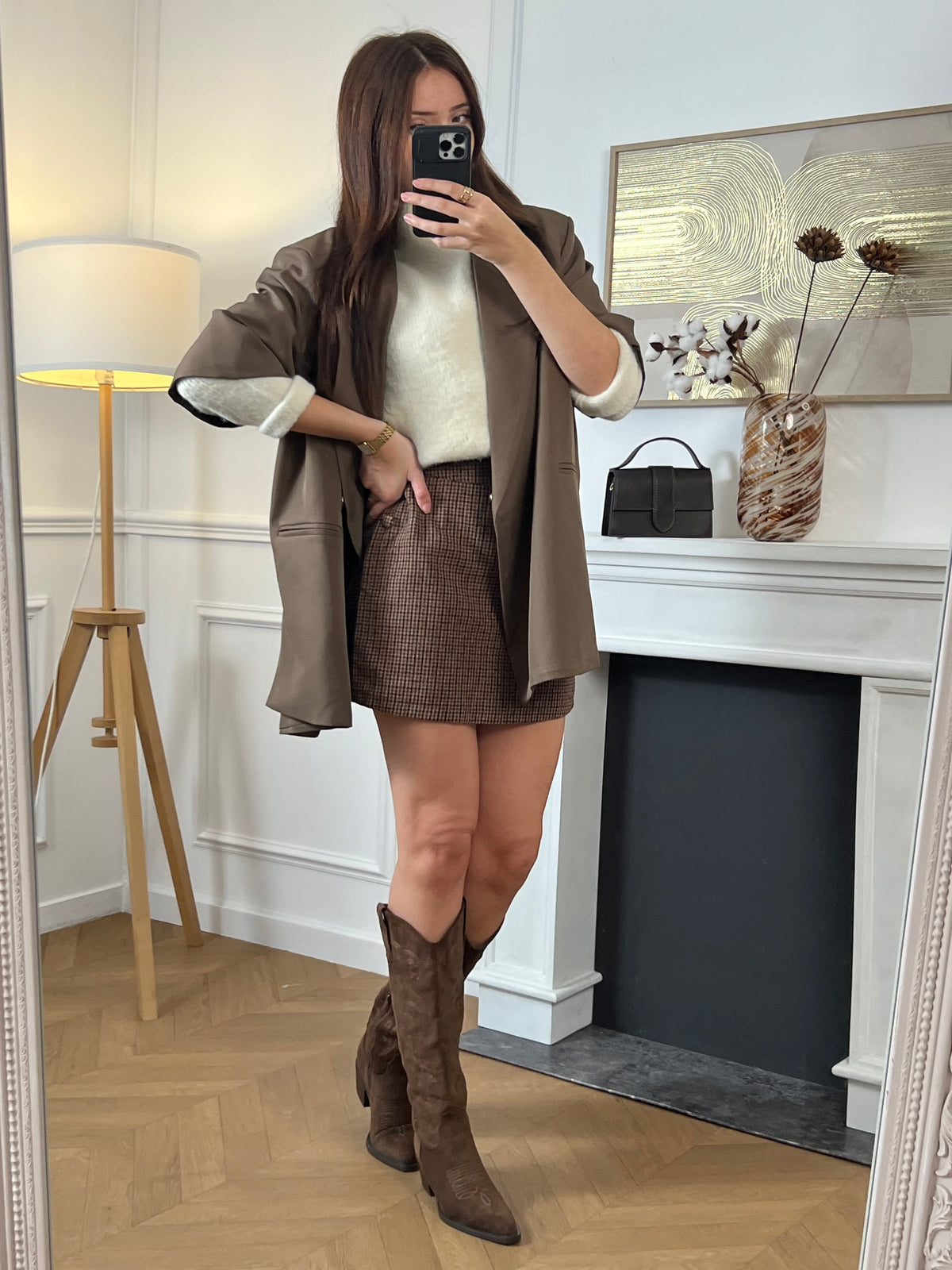 Jupe short pied de poule : Polia