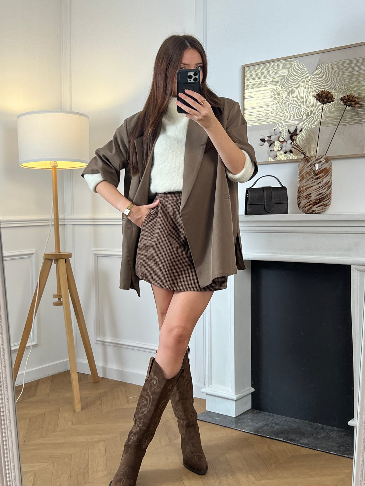 Jupe short pied de poule : Polia
