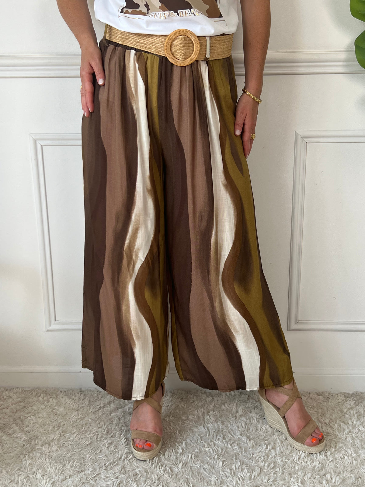Pantalon fluide marron : Othelie