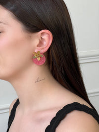 Boucles d’oreilles roses et dorées : Lorena