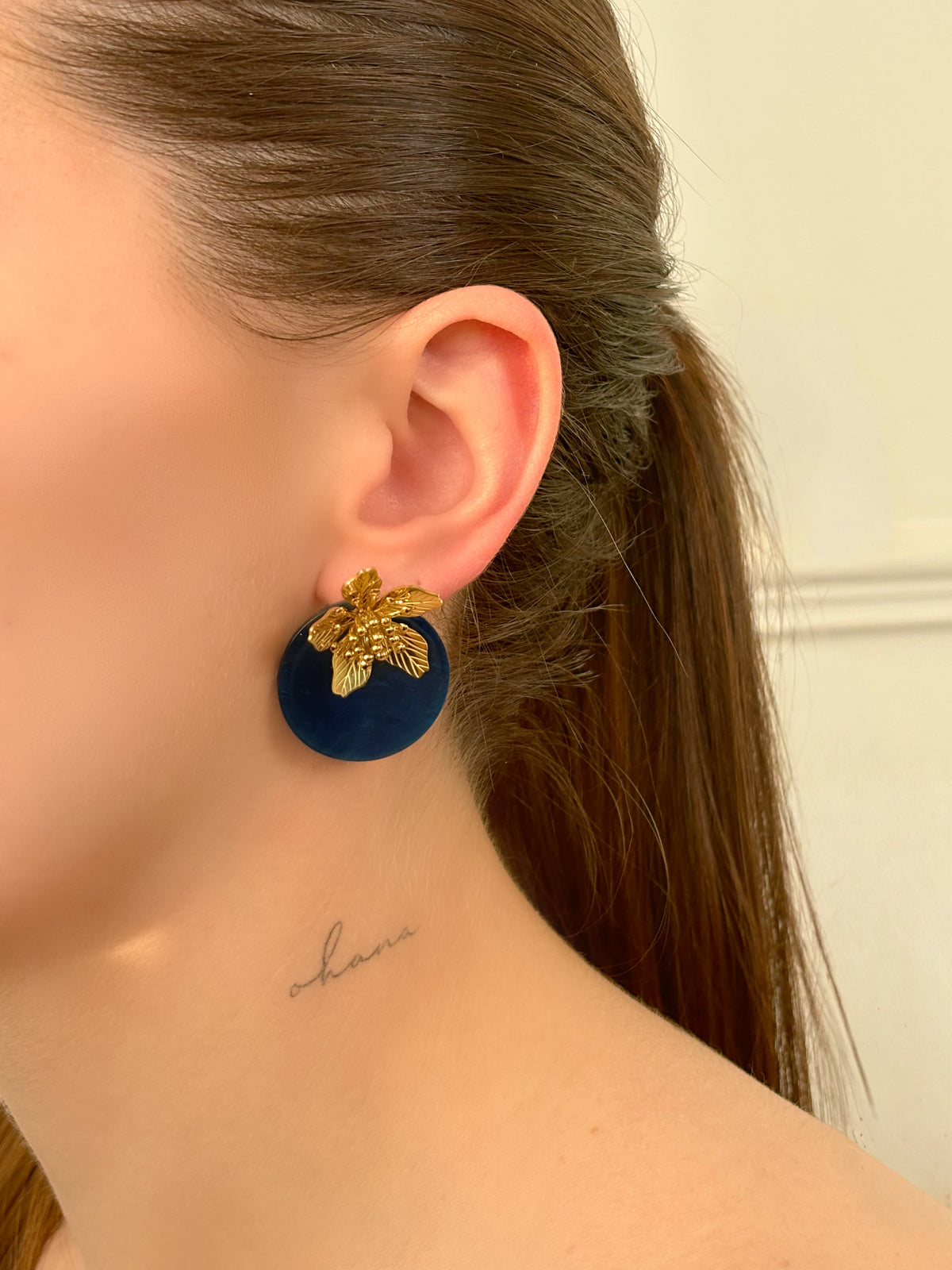 Blue and Gold Earrings: Lorena