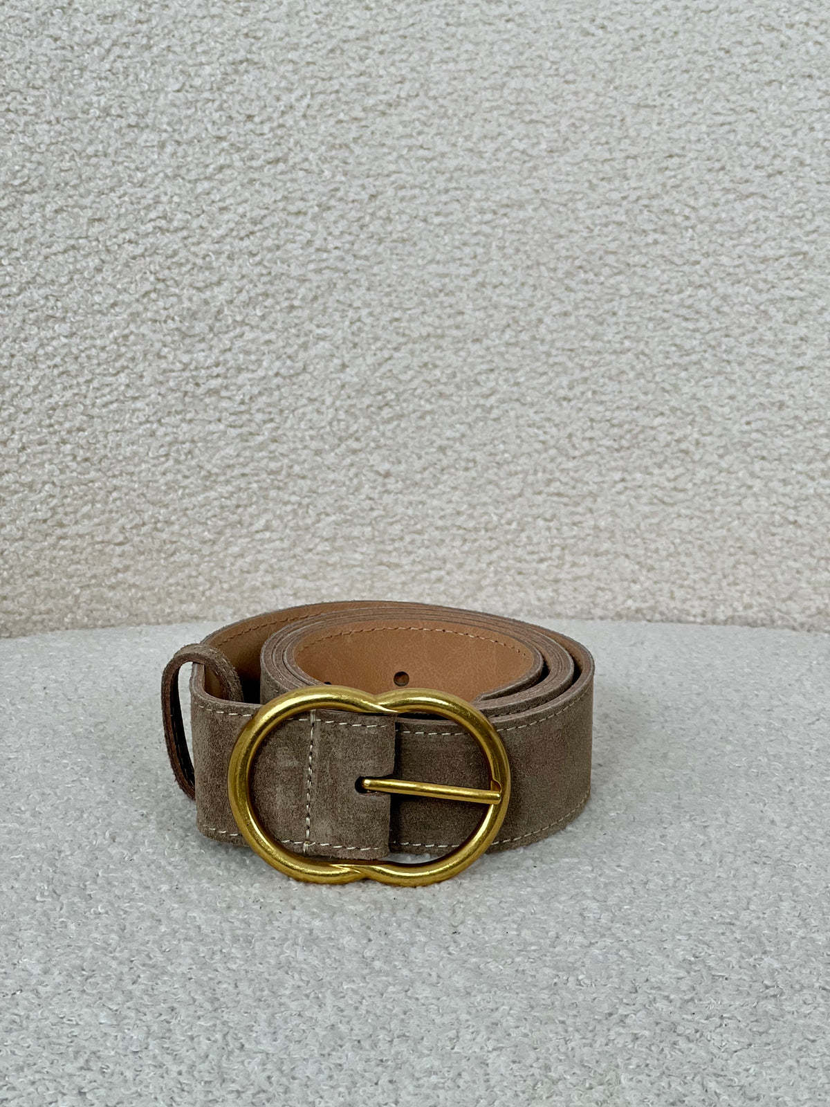 Ceinture taupe en cuir : Sam