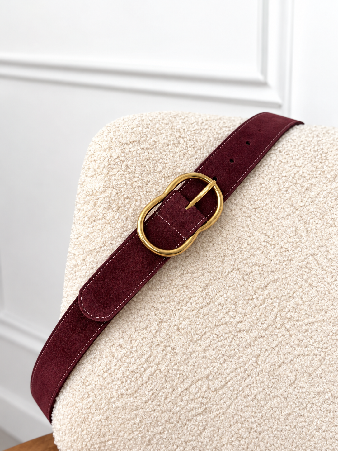 Ceinture bordeaux en cuir : Sam
