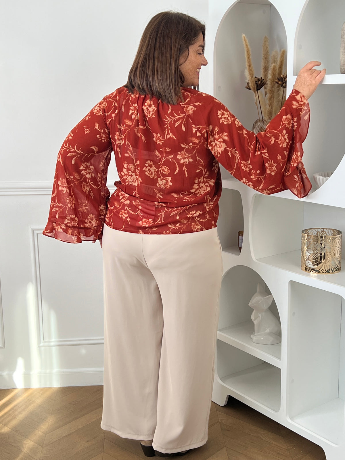 Blouse orange grande taille : Elyne