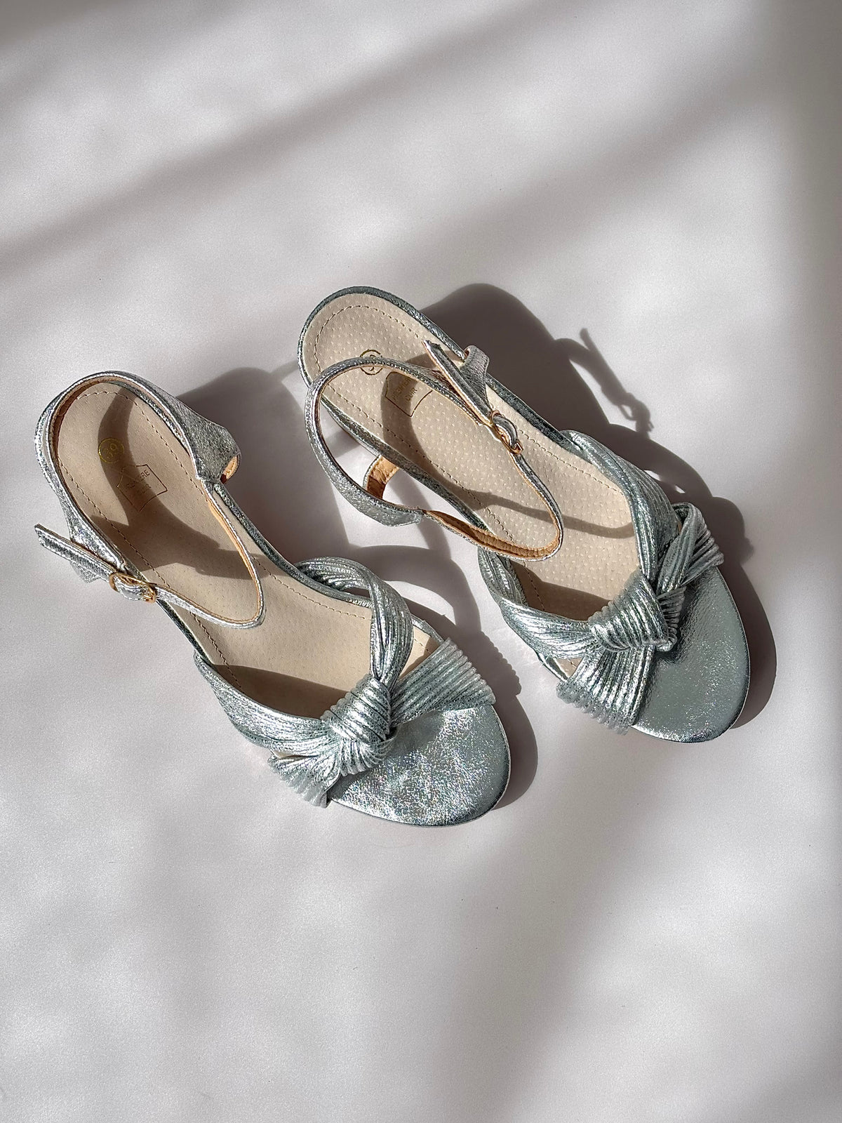 Silver high-heeled sandals: Marion