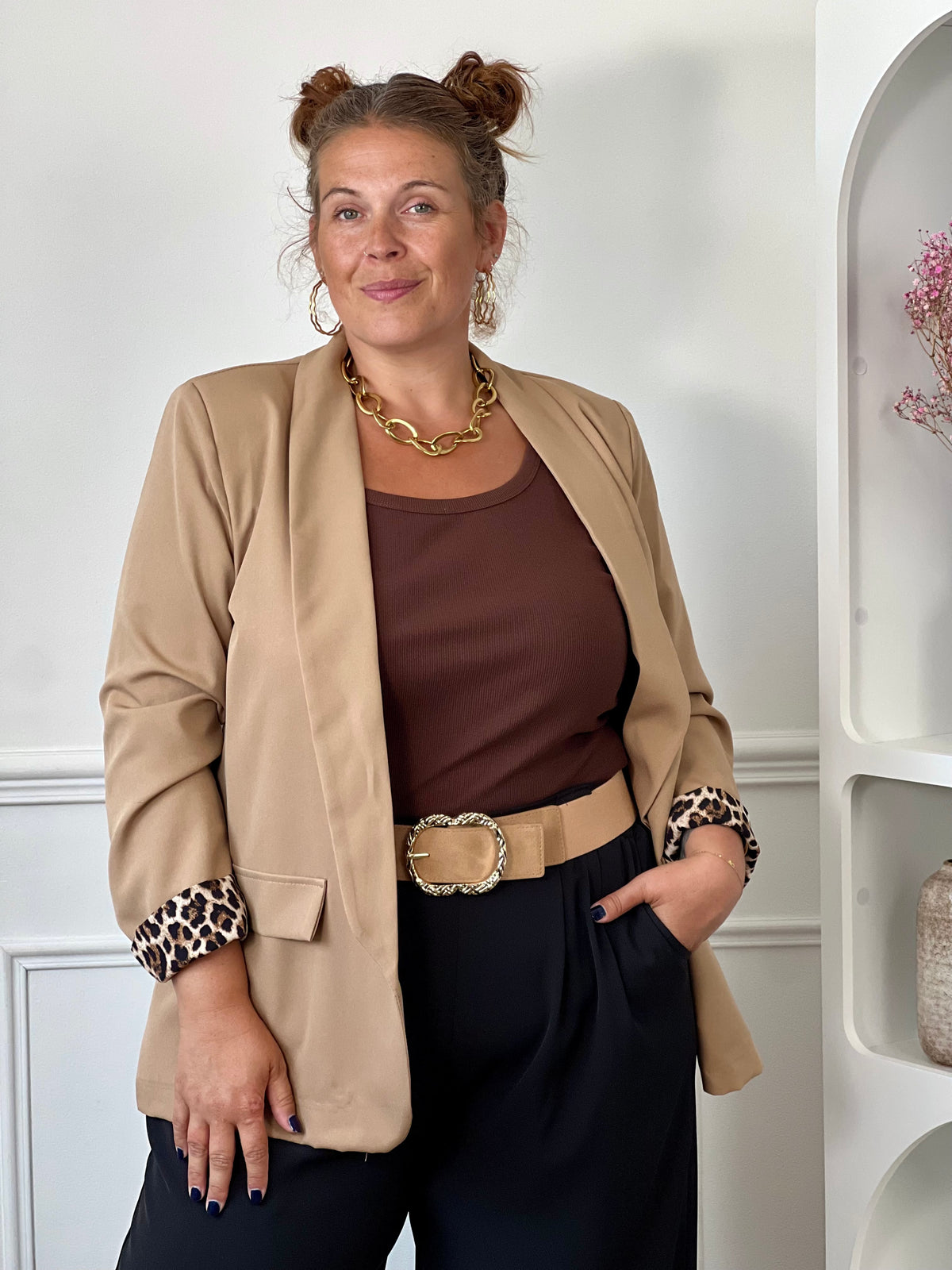 Top débardeur marron curve coton viscose élasthanne taille unique 44/50 – Loïcia
