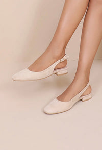 Escarpins slingback beiges : Nebule