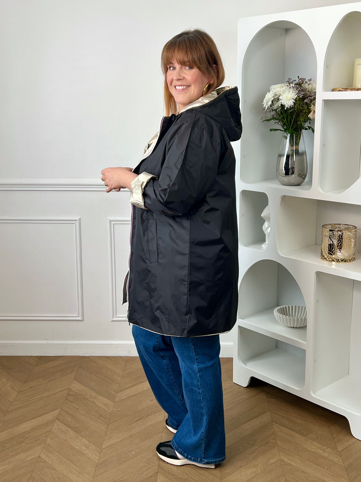 Parka réversible dorée/noire grande taille : Taby