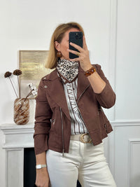 Ecru patterned shirt: Capucine