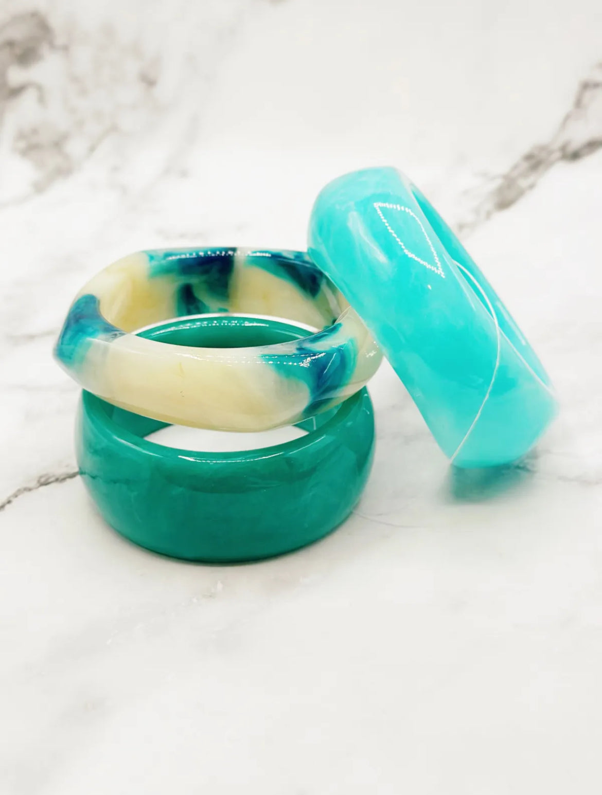Set mit 3 türkisfarbenen Armbändern: Aditya