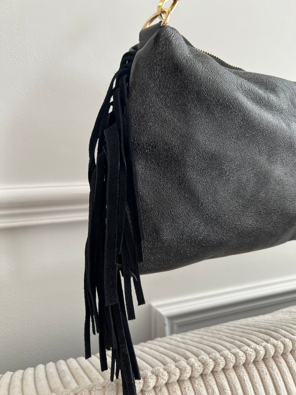 Sac noir à franges : Zain