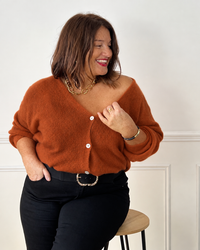 Gilet orange foncé grande taille : Caroline