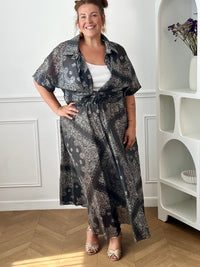 Chemise grise à motifs grande taille : Nova