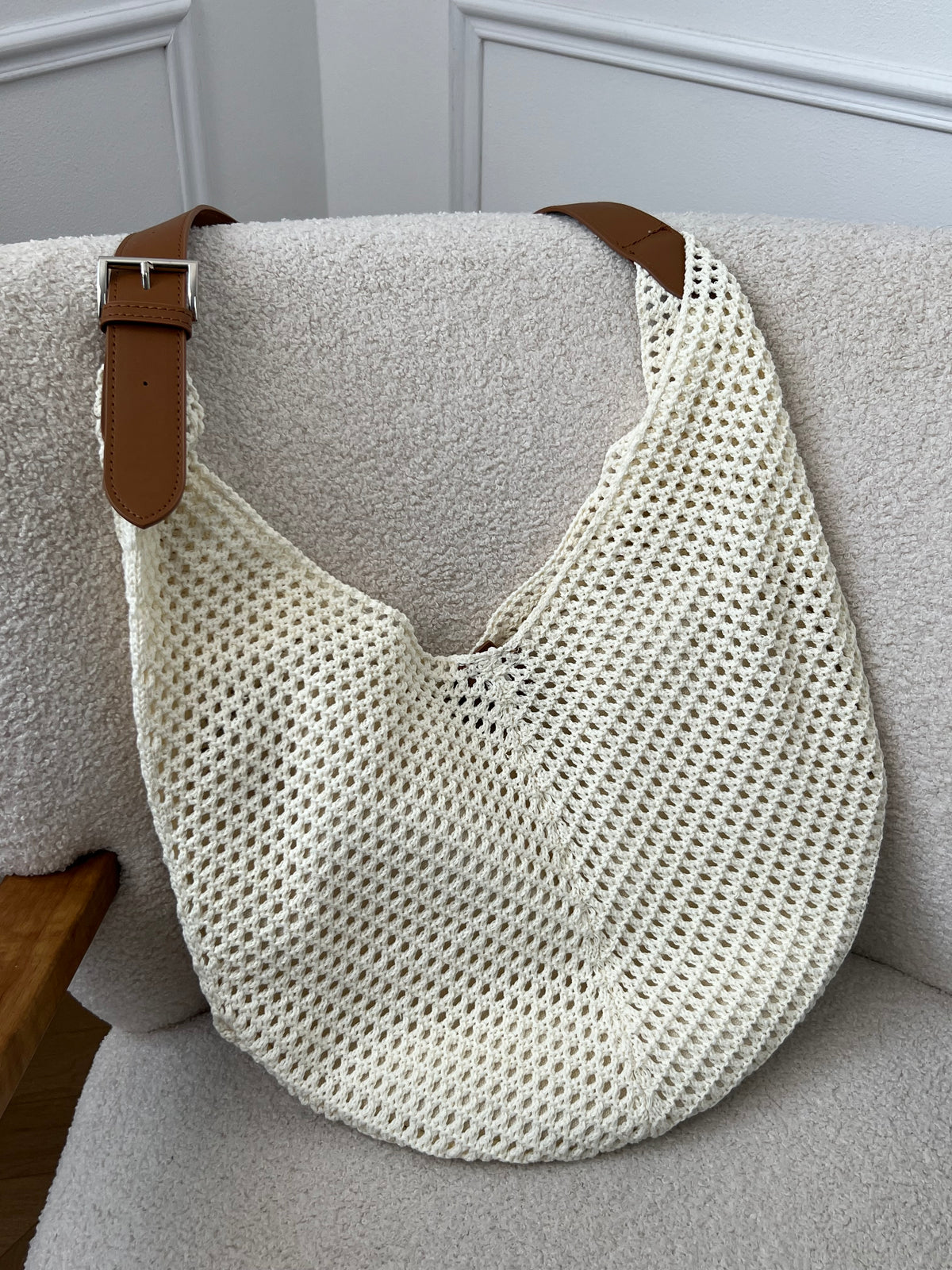 Beige crocheted bag: Djeni