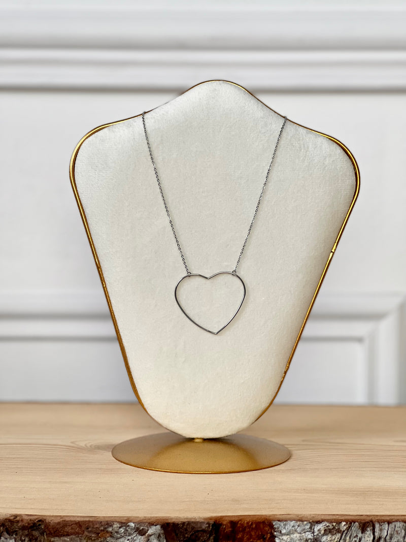 Collier cœur argenté - Loïcia