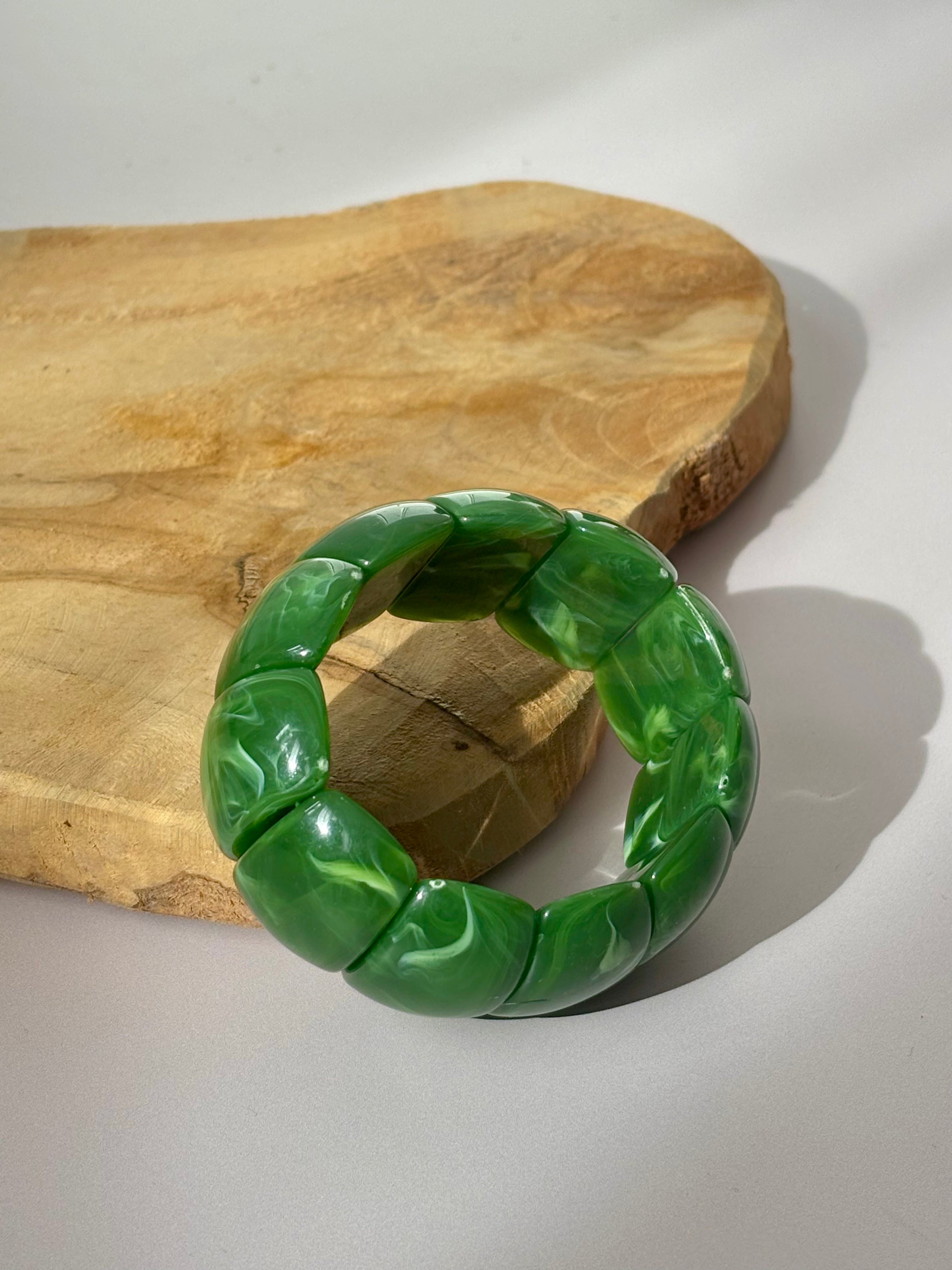 Bracelet élastique vert