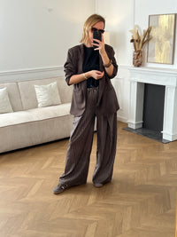 Pantalon Tall noir et camel à carreaux : Edme