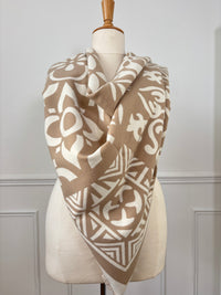 Écharpe bandana taupe et beige : Carly