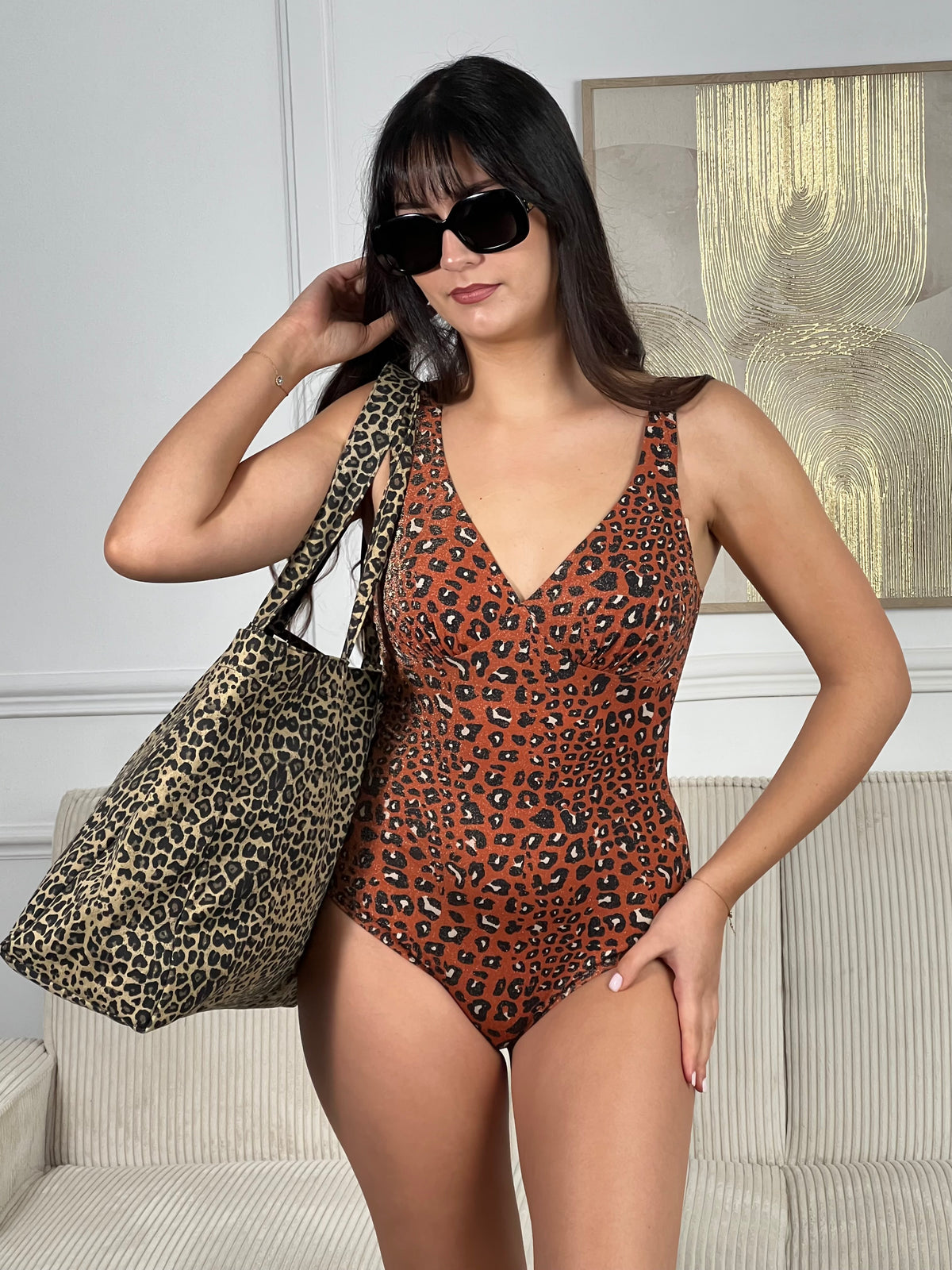 One-piece leopard print swimsuit: Langkawi