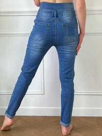 Jean bleu gainant taille haute : Ethan - Loïcia