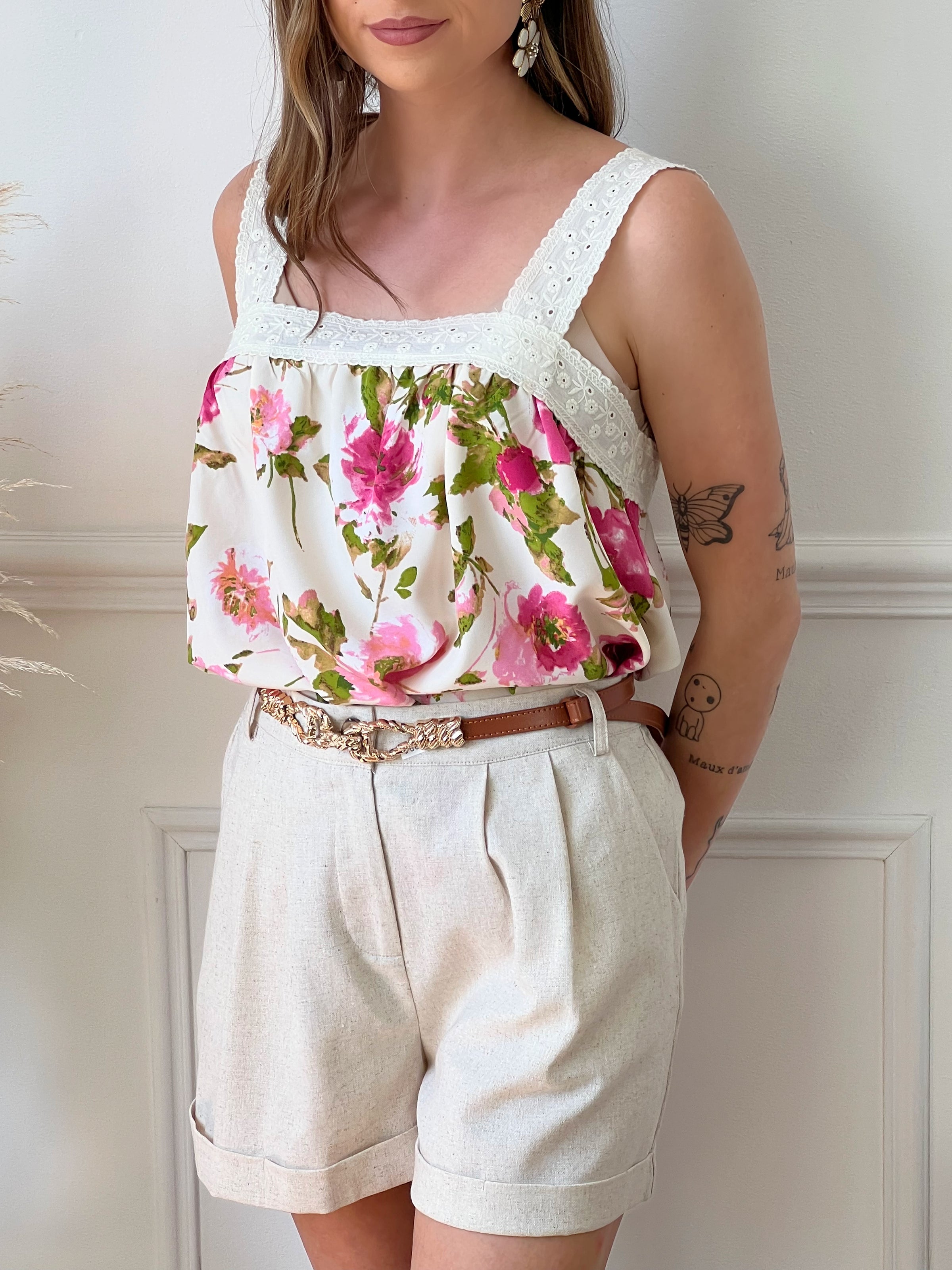 Short beige en lin : Flavia - Loïcia