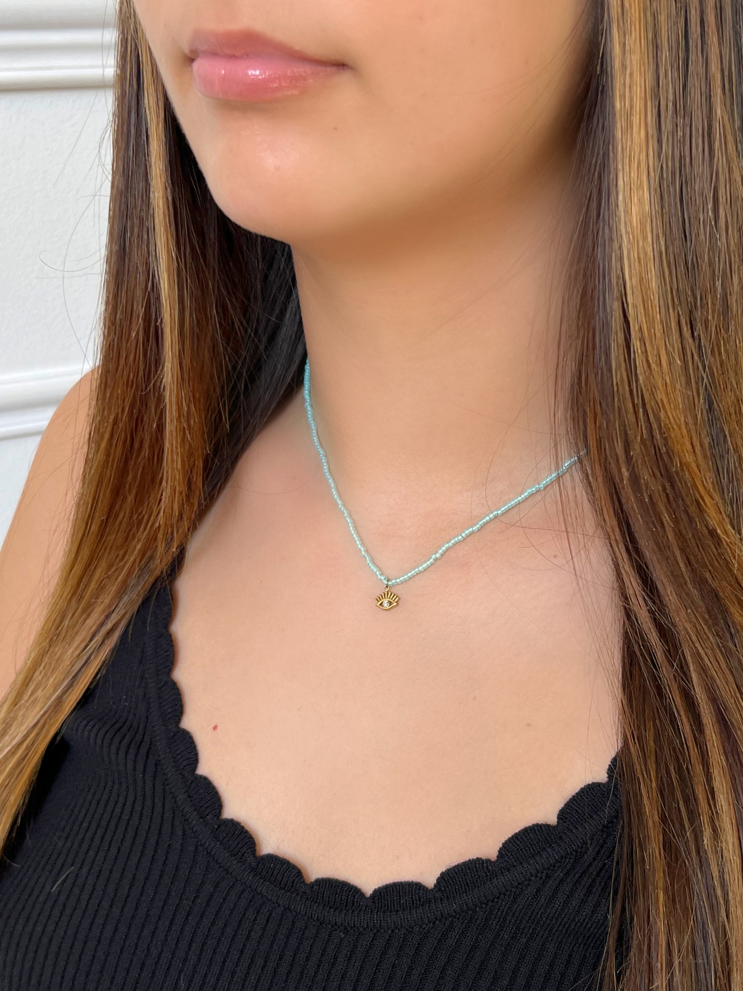 Collier bleu : Milos - Loïcia
