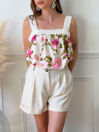 Short beige en lin : Flavia - Loïcia