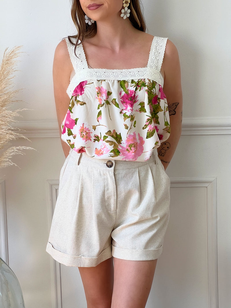 Short beige en lin : Flavia - Loïcia
