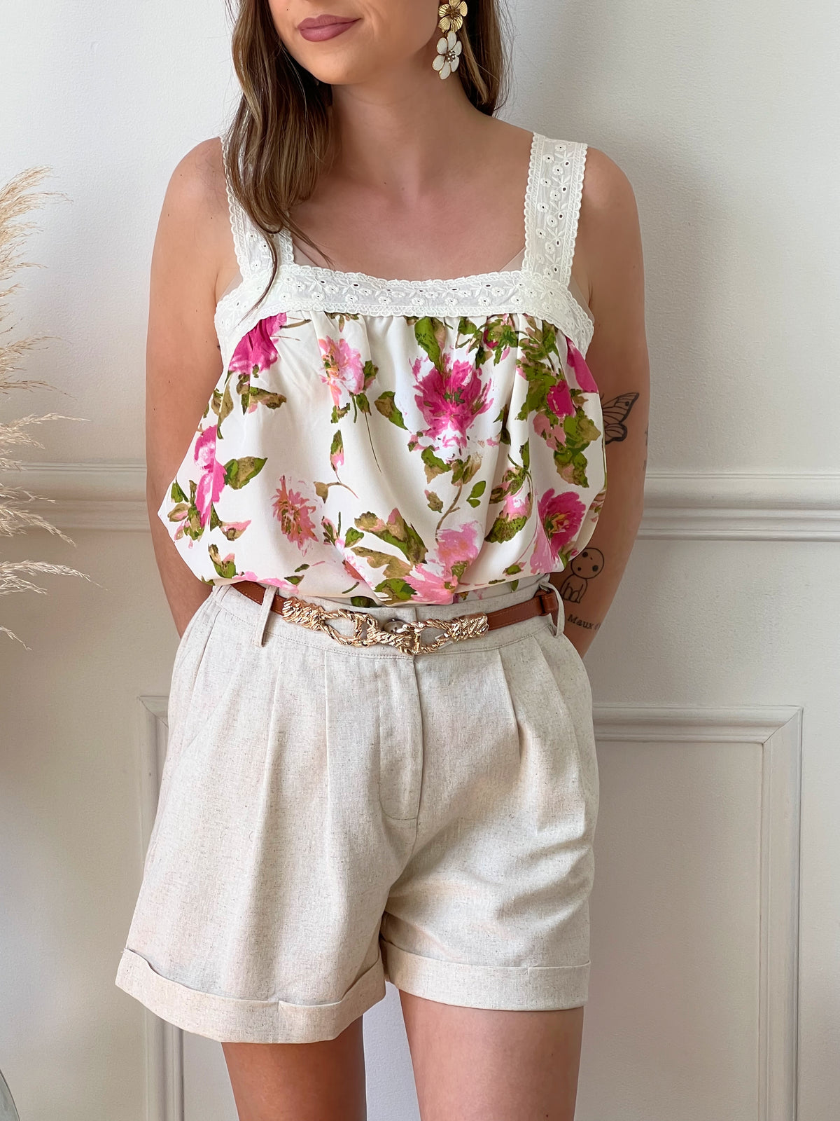 Short beige en lin : Flavia - Loïcia