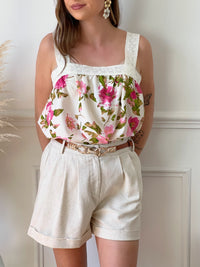 Short beige en lin : Flavia - Loïcia