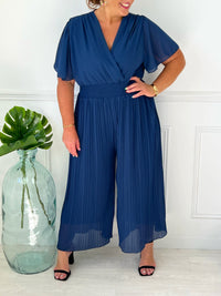 Combinaison fluide bleu marine grande taille : Ophelie