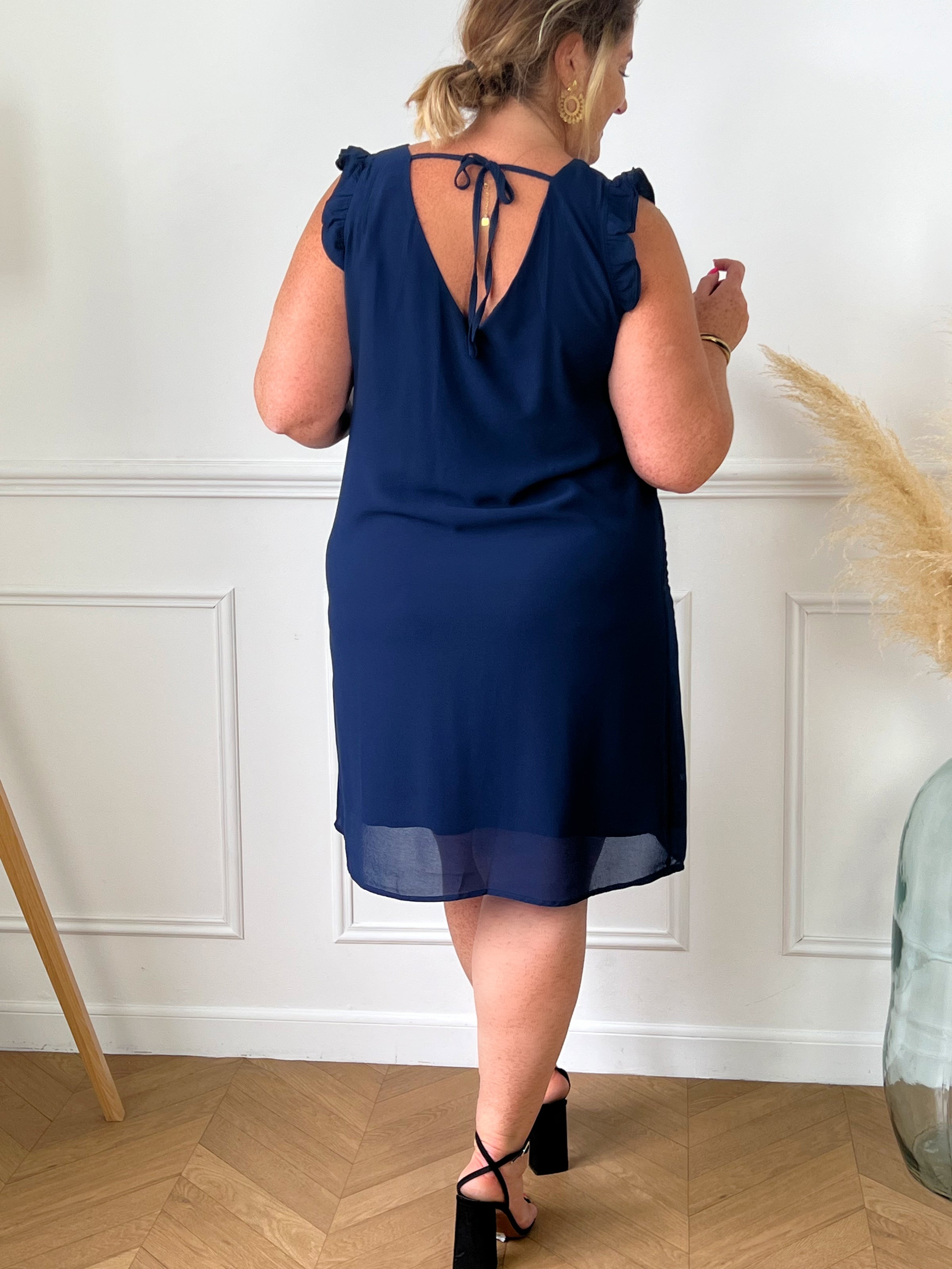 Robe courte bleu marine Curve : Lilou - Loïcia