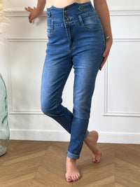 Jean bleu gainant taille haute : Ethan - Loïcia