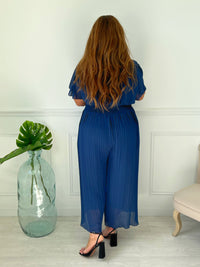 Combinaison fluide bleu marine grande taille : Ophelie